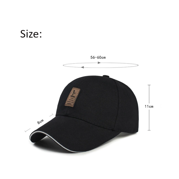 Spring Summer Unisex Baseball Hat Cap Snapback Black Hats & Headwear