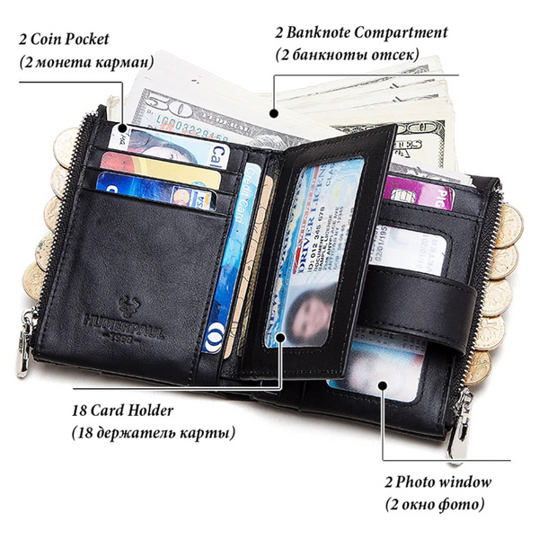 Men Leather Rfid Wallet Secure & Stylish Black Wallets