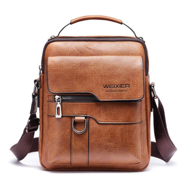 1 Sets Of Men Retro Pu Leather Crossbody Bag Business Handbag With Multiple Compartments Brown Bags