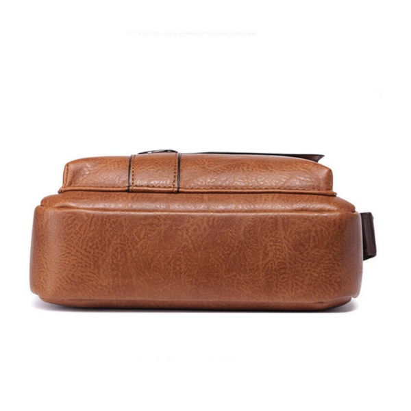 1 Sets Of Men Retro Pu Leather Crossbody Bag Business Handbag With Multiple Compartments Brown Bags