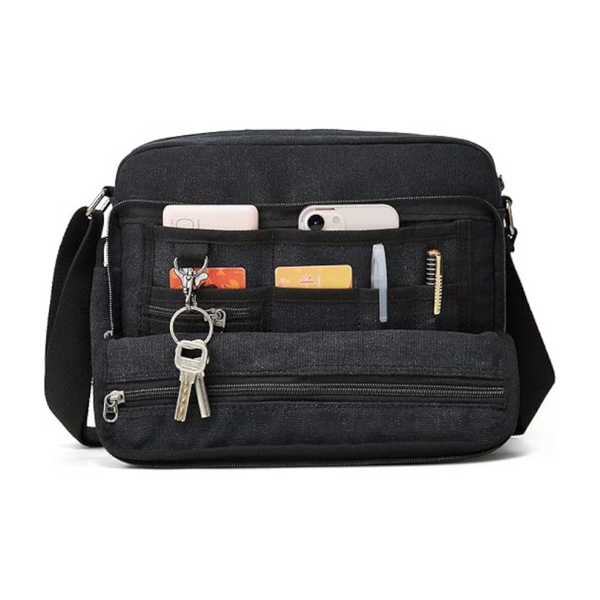 Men Canvas Single Shoulder Bag Black Bags