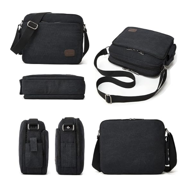 Men Canvas Single Shoulder Bag Black Bags
