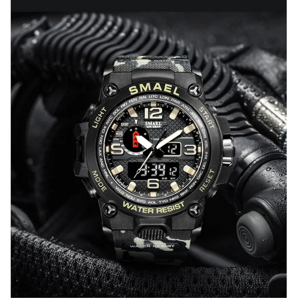 Veile Studios Men Waterproof Dual Display Sport Wristwatch Quartz Digital Military Male Stopwatch Watches
