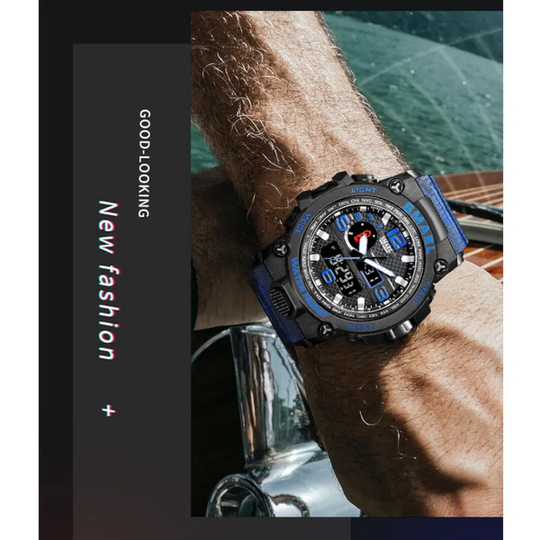 Veile Studios Men Waterproof Dual Display Sport Wristwatch Quartz Digital Military Male Stopwatch Watches