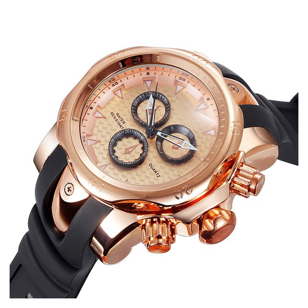 Veile Studios Men's Creative Fashion Big Dial Chronograph Quartz Sport Watch Watches
