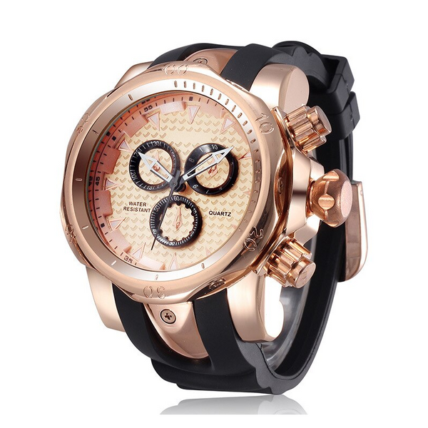 Veile Studios Men's Creative Fashion Big Dial Chronograph Quartz Sport Watch Watches