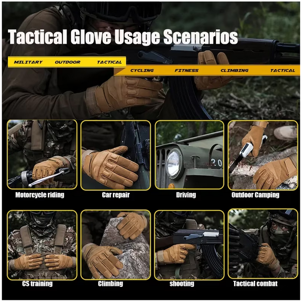 Men's Full-Fingered Warm Military Non-Slip Wear-Resistant Sports Training Gloves