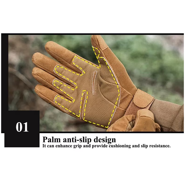 Gloves Men's Full Fingered Warm Military Non Slip Wear Resistant Sports Training