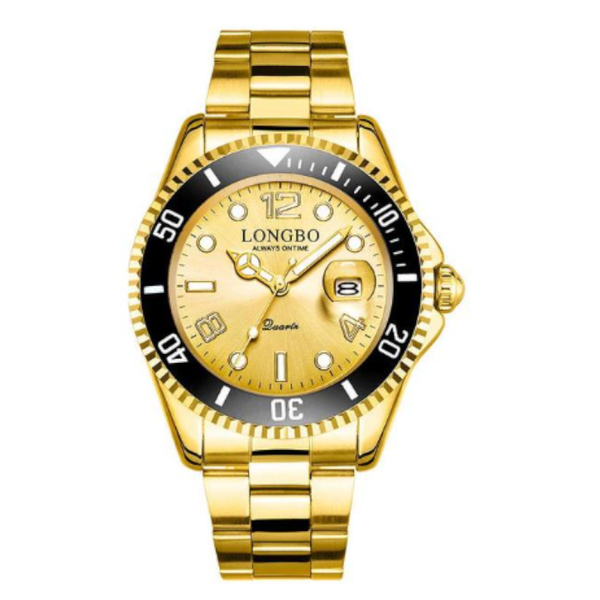 Veile Studios Men's Luminous Waterproof Stainless Steel Watch With Calendar Quartz Wristwatch Watches