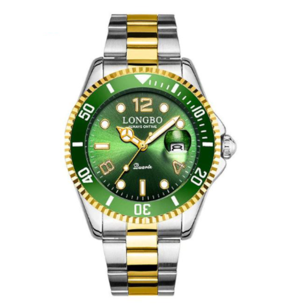 Veile Studios Men's Luminous Waterproof Stainless Steel Watch With Calendar Quartz Wristwatch Watches