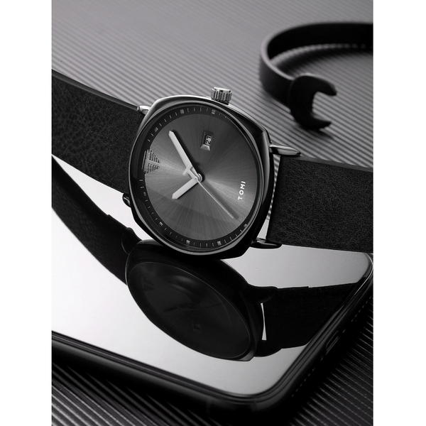Veile Studios Men's Watch Minimalist Fashion Sports Calendar Leather Casual Quartz Wristwatch Watches