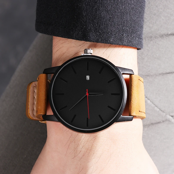 Veile Studios Men's Fashion Leather Quartz Casual Sports Male Wristwatch Watches