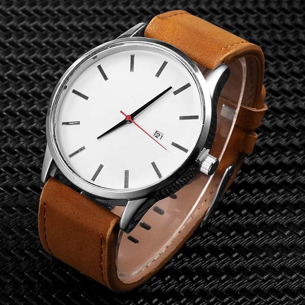 Veile Studios Men's Fashion Leather Quartz Casual Sports Male Wristwatch Watches