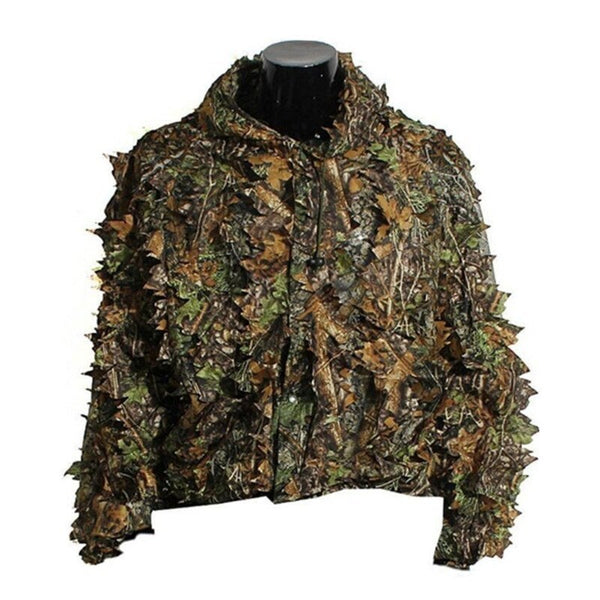 Mens 3D Tactic Sniper Clothes Lightweight Hooded Camouflage Ghillie Leaf Suit 1 Clothing