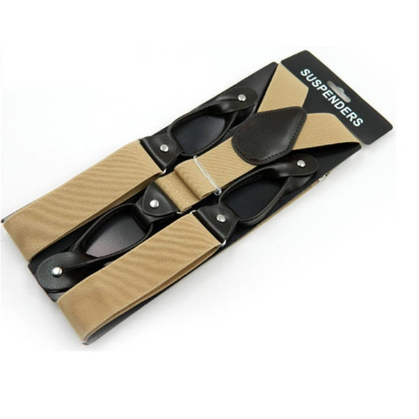Mens Y Back Elastic Button End Suspenders Suspenders/Braces