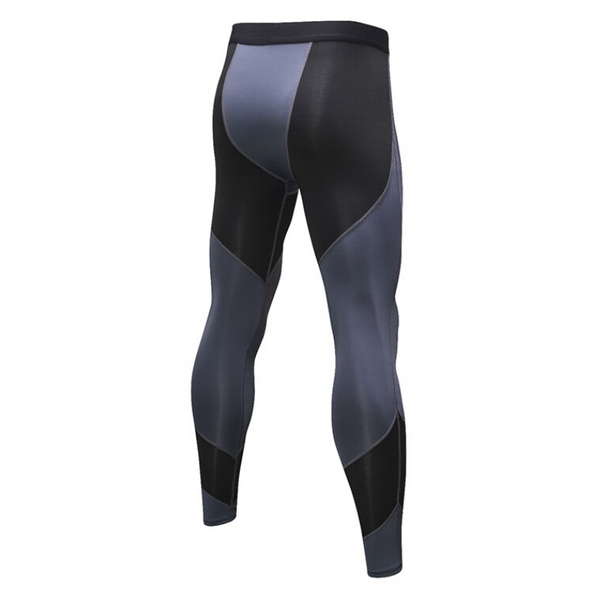 Men's Compression Pants Workout Running Tights Leggings Black Grey Compression & Base Layers