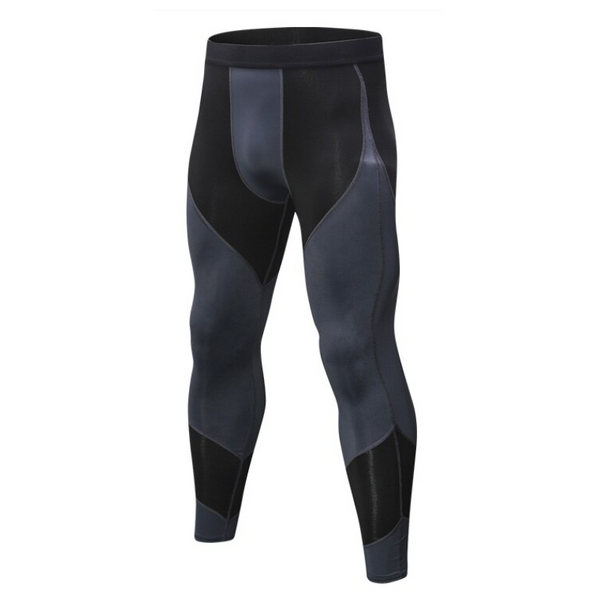 Men's Compression Pants Workout Running Tights Leggings Black Grey Compression & Base Layers