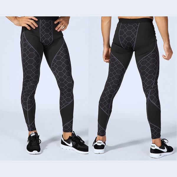 Men's Compression Pants Cool Dry Workout Tights Grey Compression & Base Layers