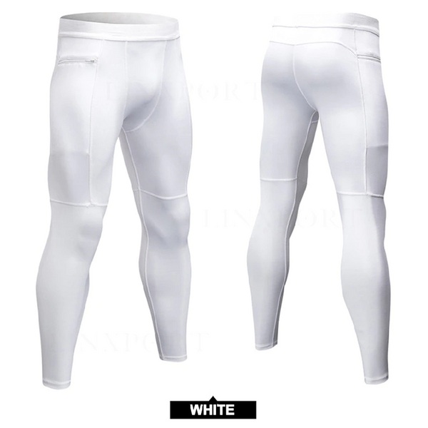 Men's Compression Pants Pocket Baselayer Cool Dry Ankle Leggings Active Tights Compression & Base Layers