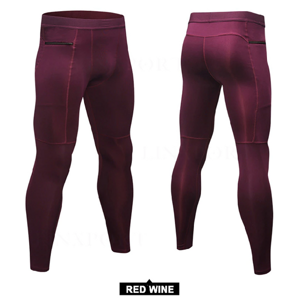 Men's Compression Pants Pocket Baselayer Cool Dry Ankle Leggings Active Tights Compression & Base Layers