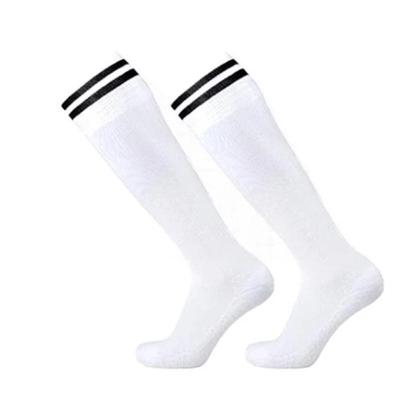 Mens Womens Sports Breathable Tube Long High Knee Warm Casual Footy Soccer White Socks