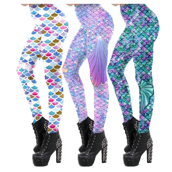 Mermaid Tail Scale Leggings Women Colourful Fitness Yoga Pants Women Leggings