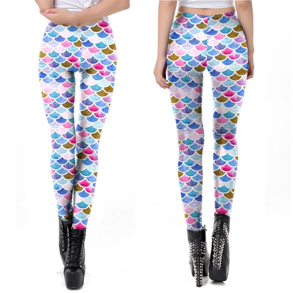 Mermaid Tail Scale Leggings Women Colourful Fitness Yoga Pants Women Leggings