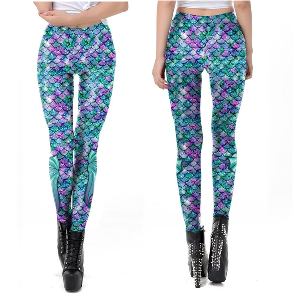 Mermaid Tail Scale Leggings Women Colourful Fitness Yoga Pants Women Leggings