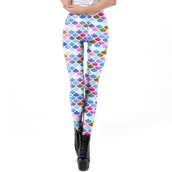 Mermaid Tail Scale Leggings Women Colourful Fitness Yoga Pants Women Leggings
