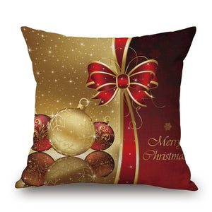 Merry Christmas On Cotton Linen Pillow Cover