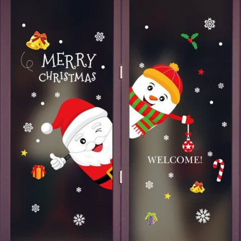 Merry Christmas Pvc Door Wall Sticker Multi Seasonal Decorations