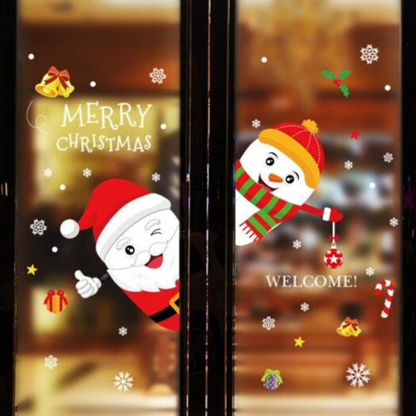 Merry Christmas Pvc Door Wall Sticker Multi Seasonal Decorations