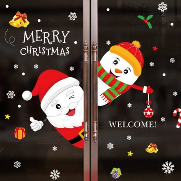 Merry Christmas Pvc Door Wall Sticker Multi Seasonal Decorations