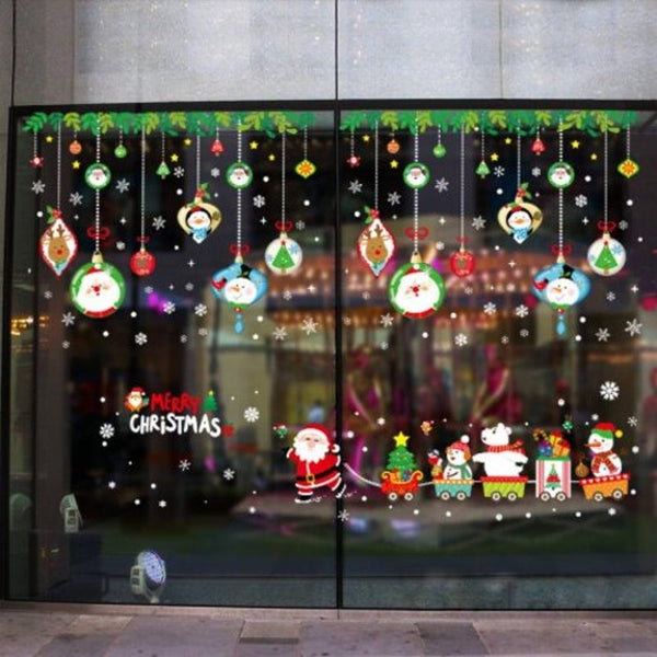 Merry Christmas Pvc Window Wall Sticker Multi