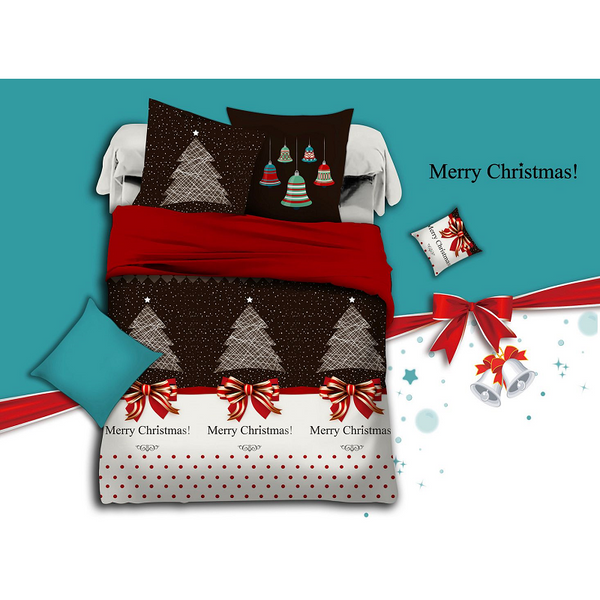 Fabric Fantastic Merry Double Sizechristmas Quilt/Duvet Cover Set Quilt Covers