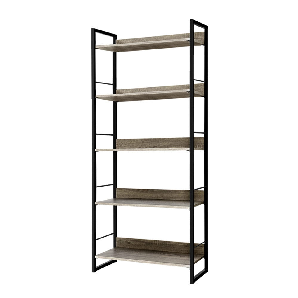 Artiss Bookshelf Display Shelves Bookcase Shelf Storage Metal Wall Black Bookshelves