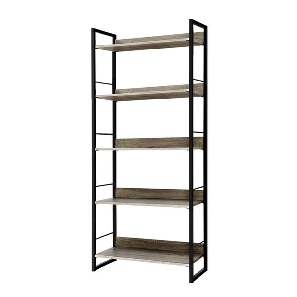 Artiss Bookshelf Display Shelves Bookcase Shelf Storage Metal Wall Black Bookshelves