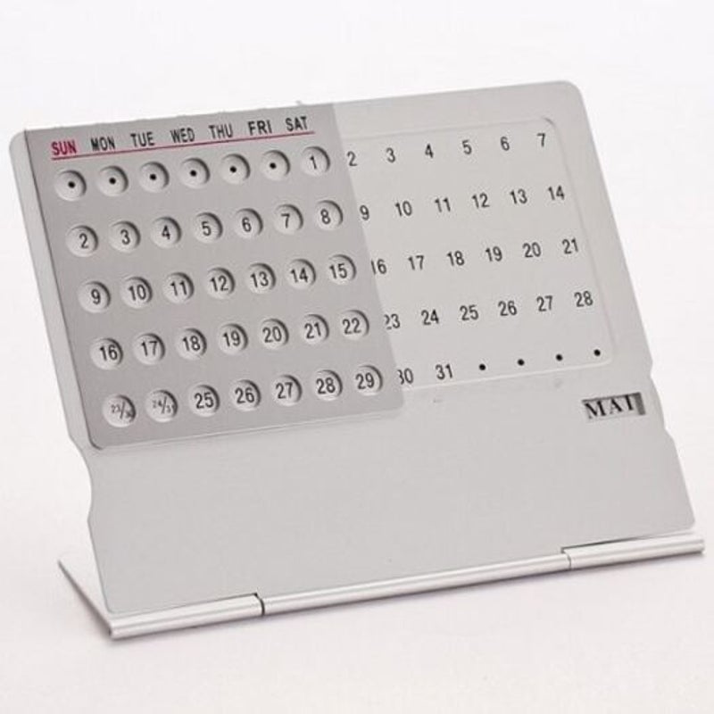 Mini Ultra-Thin Metal Desktop Calendar Super Perpetual Unique 100 Years English Calendars