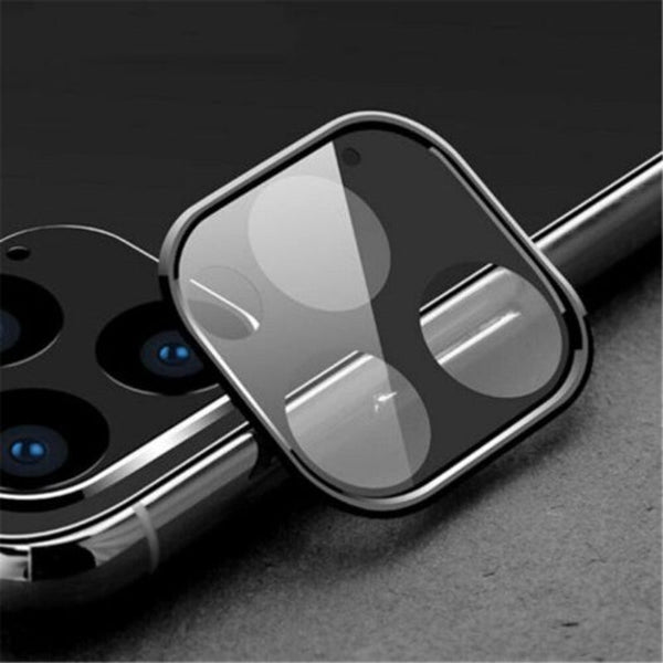 Metal Edge 9H Tempered Glass Camera Lens Protector For Iphone 11 / Max Black