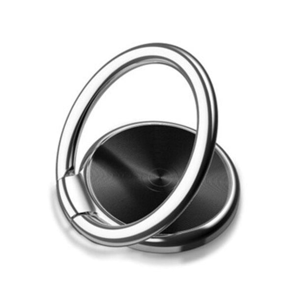 Metal Rotate 180 Degrees Of Circular Ring Zinc Alloy Buckle Mobile Phone Support Black