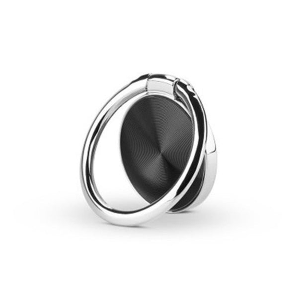 Metal Rotate 180 Degrees Of Circular Ring Zinc Alloy Buckle Mobile Phone Support Black