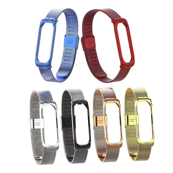 Metal Strap Wristband For Mi Band 3 4 Replacement Blue