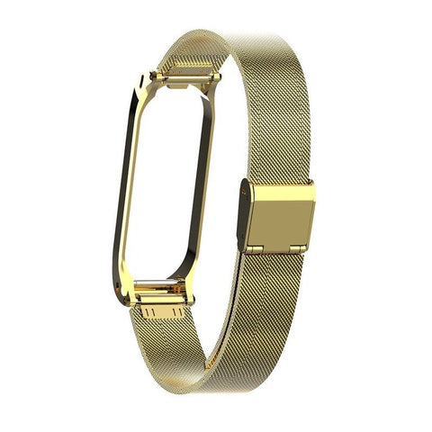 Metal Strap Wristband For Mi Band 3 4 Replacement Gold