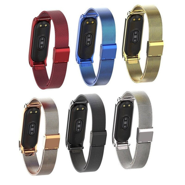 Metal Strap Wristband For Mi Band 3 4 Replacement Red