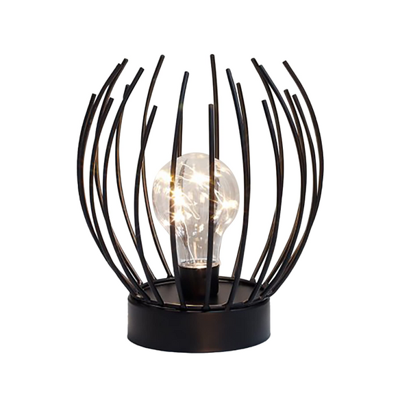 Metal Cage Table Lamp Cordless Battery Operated With Edison Style Led Bulb Ideal For Weddings Parties Patio Lamps