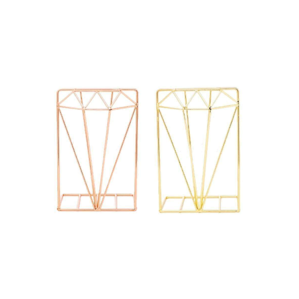 Metal Gold Or Rose Nordic Book Stand Decor Ends Bookends