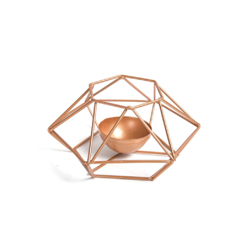 Metal Nordic Candle Holder In Gold Or Rose Decor Accessory Candle Holders & Accessories