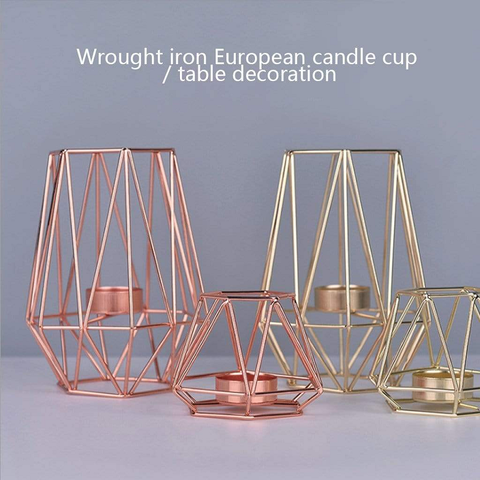 Metal Nordic Candle Holder In Gold Or Rose Home Decor Accessory