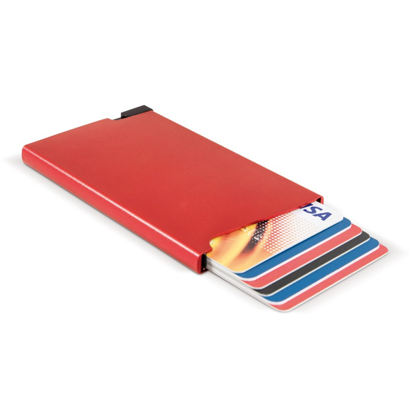 Metal Rfid Card Holder Wallet Compact Design Red Wallets