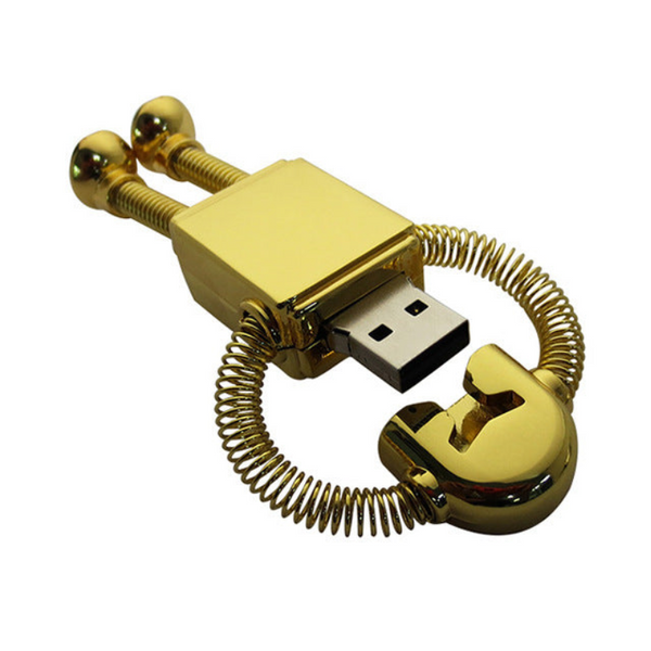 USB Flash Drives Metal Robot U Disk Spring Zinc Alloy